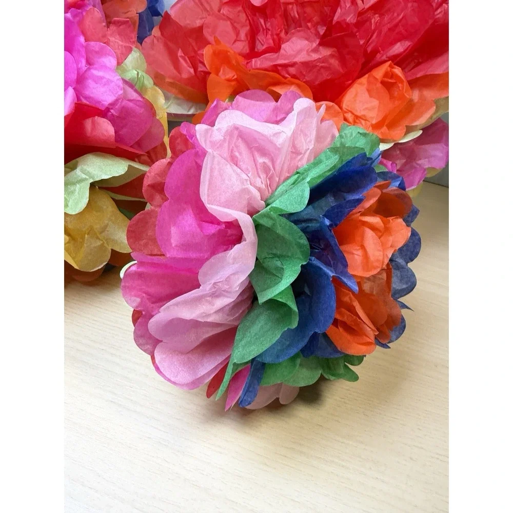 Colorful Fiesta Paper Tissue Pom Poms 20 Pieces Cinco de Mayo Party Decorations